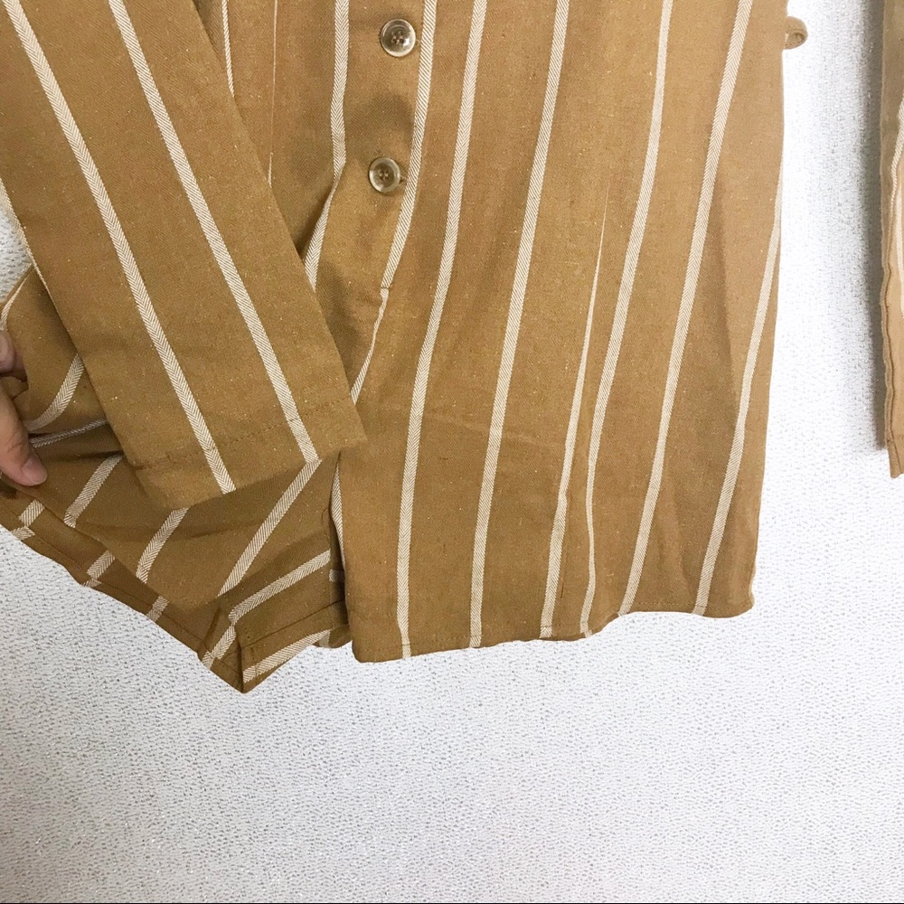 Favlux NWT Carla Pinstripe Button Romper Medium - Picture 6 of 8